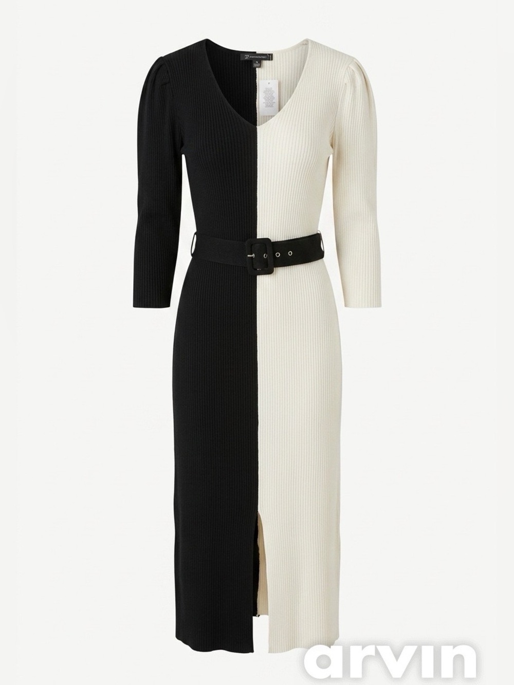 New York & Co. Black and White Ribbed Maxi Dress - Size S